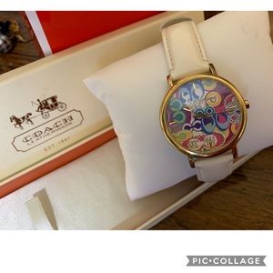 Coach Watch Poppy Design Leather Strap w/Box